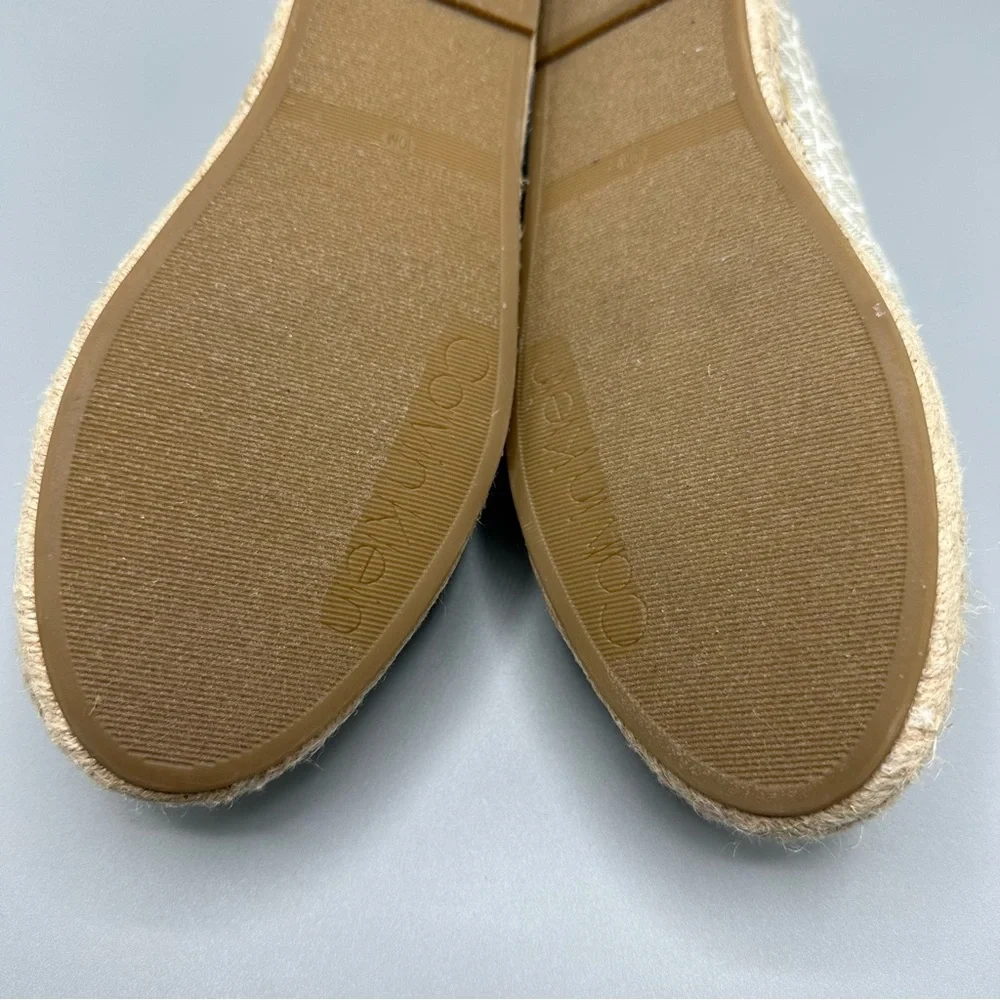 Calvin Klein Womens Flats Shoes Espadrille Monogram Signature Logo Size 10M